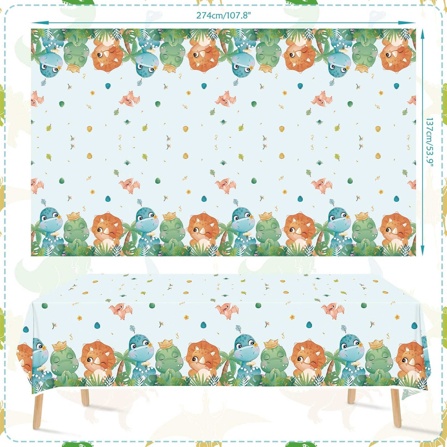 Lilwemen 3 Pieces Dinosaur Birthday Party Tablecloth Decorations, Dinosaur Theme Party Tablecovers, Dinosaur Party Supplies, Din