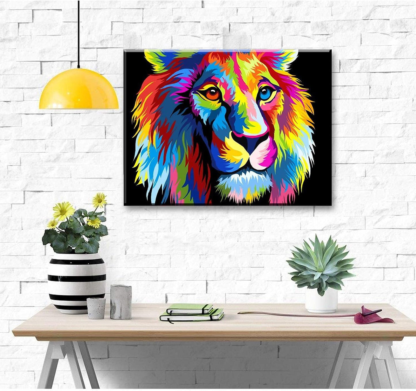 Jingzhouyang Paint By Numbers For Kids & Adults & Beginner Painting Gift Kits - L 16'×W 20' Colorful Tiger