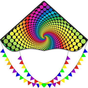 Xida Delta Kites For Kids Ages 8-12, Large Kites For Adults, Easy To Fly Beach Kite With Handle And String(Spiral),Perfect For F