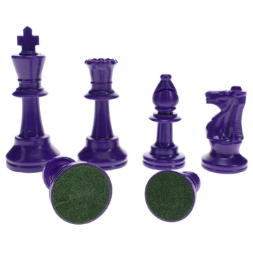 We Games Color Bright Plastic Staunton Tournament Chess Pieces With 3.75 In. King - Half Chess Set Of Chess Pieces Only, Purple