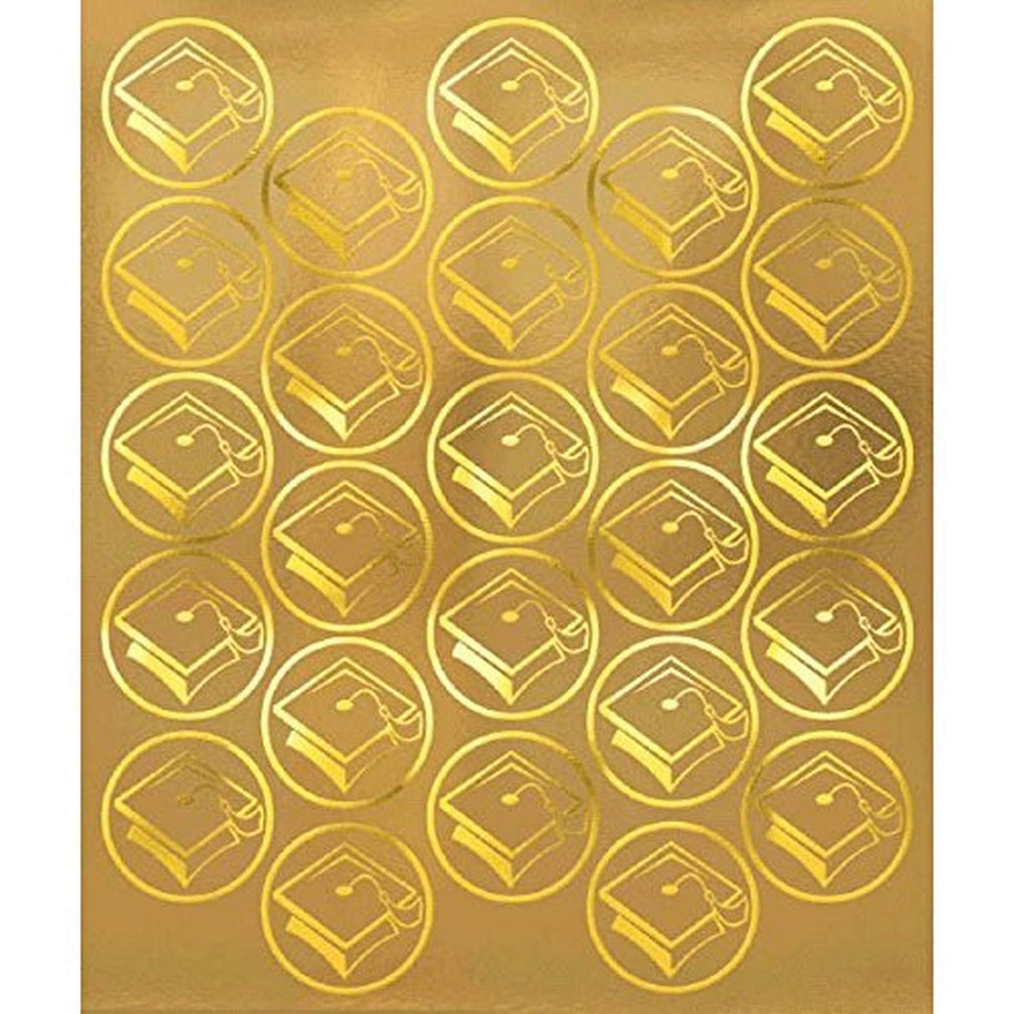 Grad Metallic Sticker Seals | Party Favor | Pack Of 50