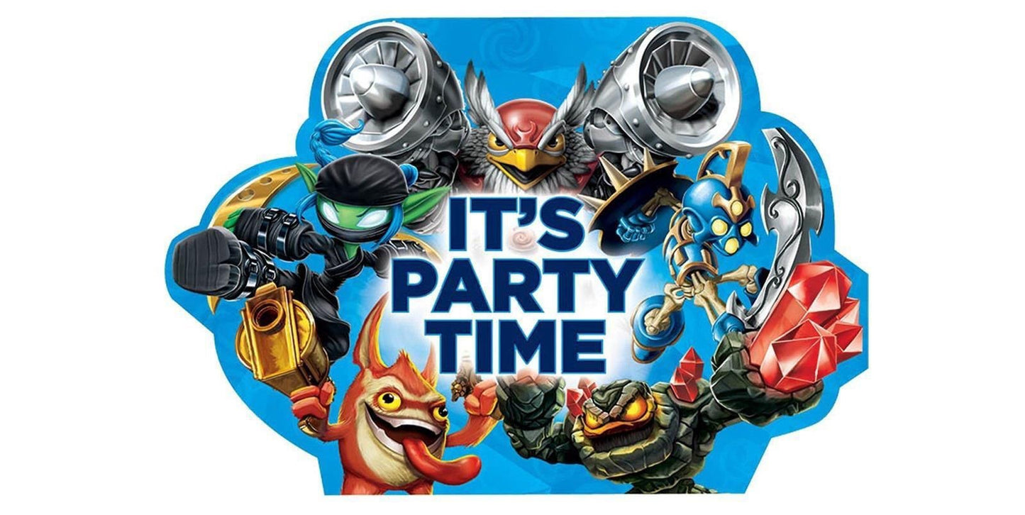 Amscan Swashbuckling Skylanders Birthday Party Postcard Invitation Cards Supply (8 Pack), 4 1/4 x 6 1/4, Blue