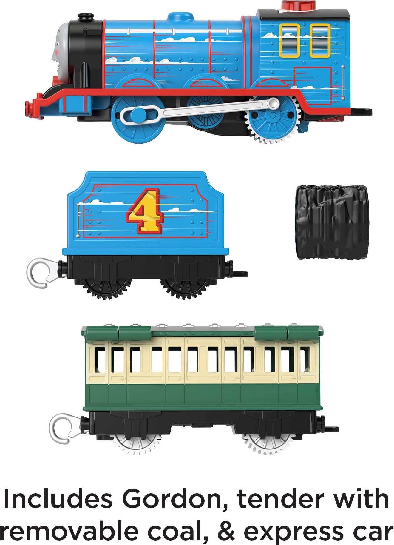 Thomas & Friends Fisher-Price Talking Gordon,Battery Powered Motorized Toy Train With Character Sounds And Phrases For Preschool