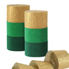 Green and Gold Crepe Paper Streamers,Party Streamer Decorations for Various Party Festival Decorations,6 Rolls