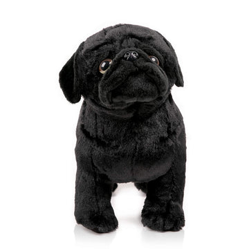 BONI Pug Stuffed Animal - 12.5 Inch Plush Dog, Black Color, Model 1