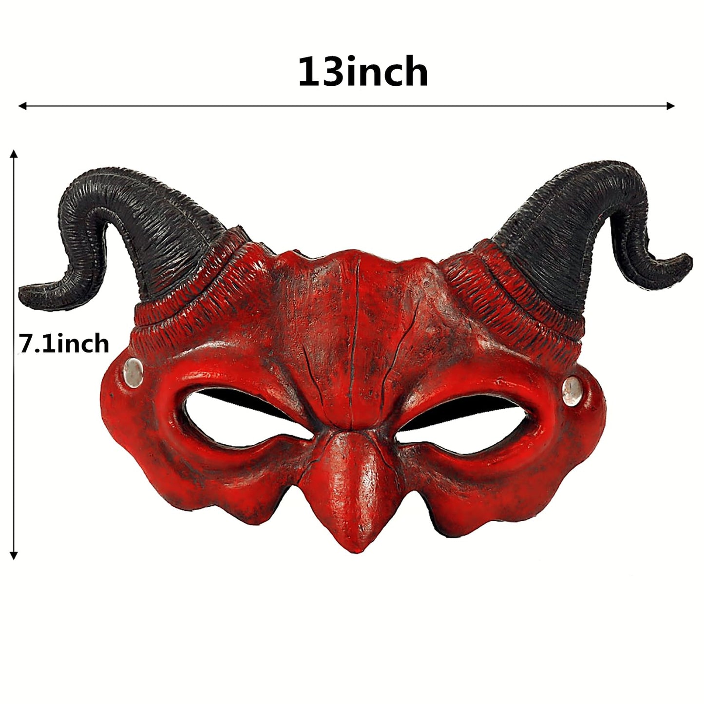Soochat Devil Mask Demon Mask Scary Half Face Mask for Cosplay Halloween Masquerade Costume Party Accessories