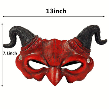 Soochat Devil Mask Demon Mask Scary Half Face Mask for Cosplay Halloween Masquerade Costume Party Accessories