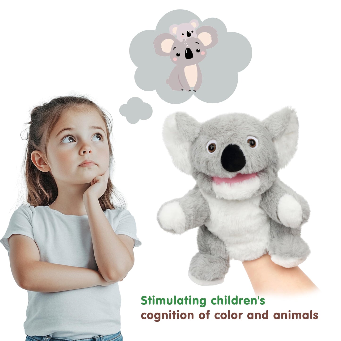 Easfan Koala Hand Puppet With Movable Mouth Interactive Storytelling Cute Soft Plush Toy Creativity And Imagination Easter Chris