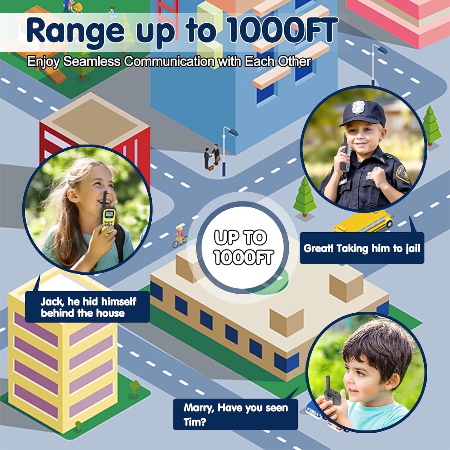 Quolix Walkie Talkies For Kids 2 Pack, Rechargeable Toys For 3-12 Yro Boys, Long Range Kids Walkie Talkie With 8 Channels & Flas
