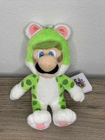 Little Buddy Super Mario Neko Cat Luigi Plush, 10'''''', Multi-Colored