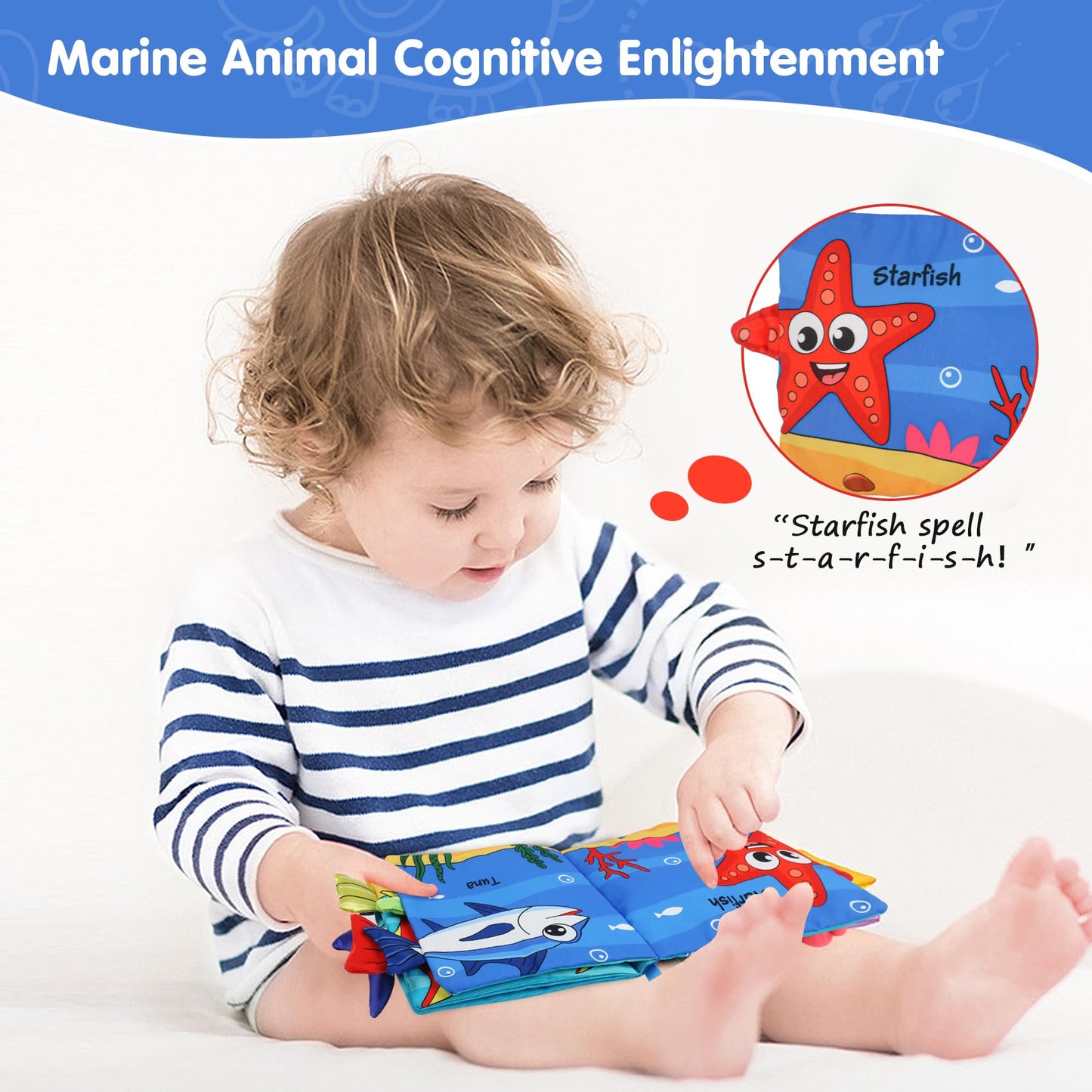 Gkdoms Soft Baby Books High Contrast Baby Toy, Touch And Feel Crinkle Cloth Book Infant Toy With Non-Toxic Fabrics, Baby Shower, Valentine'S Gifts For Newborn Boys And Girls 0-6-12 Months