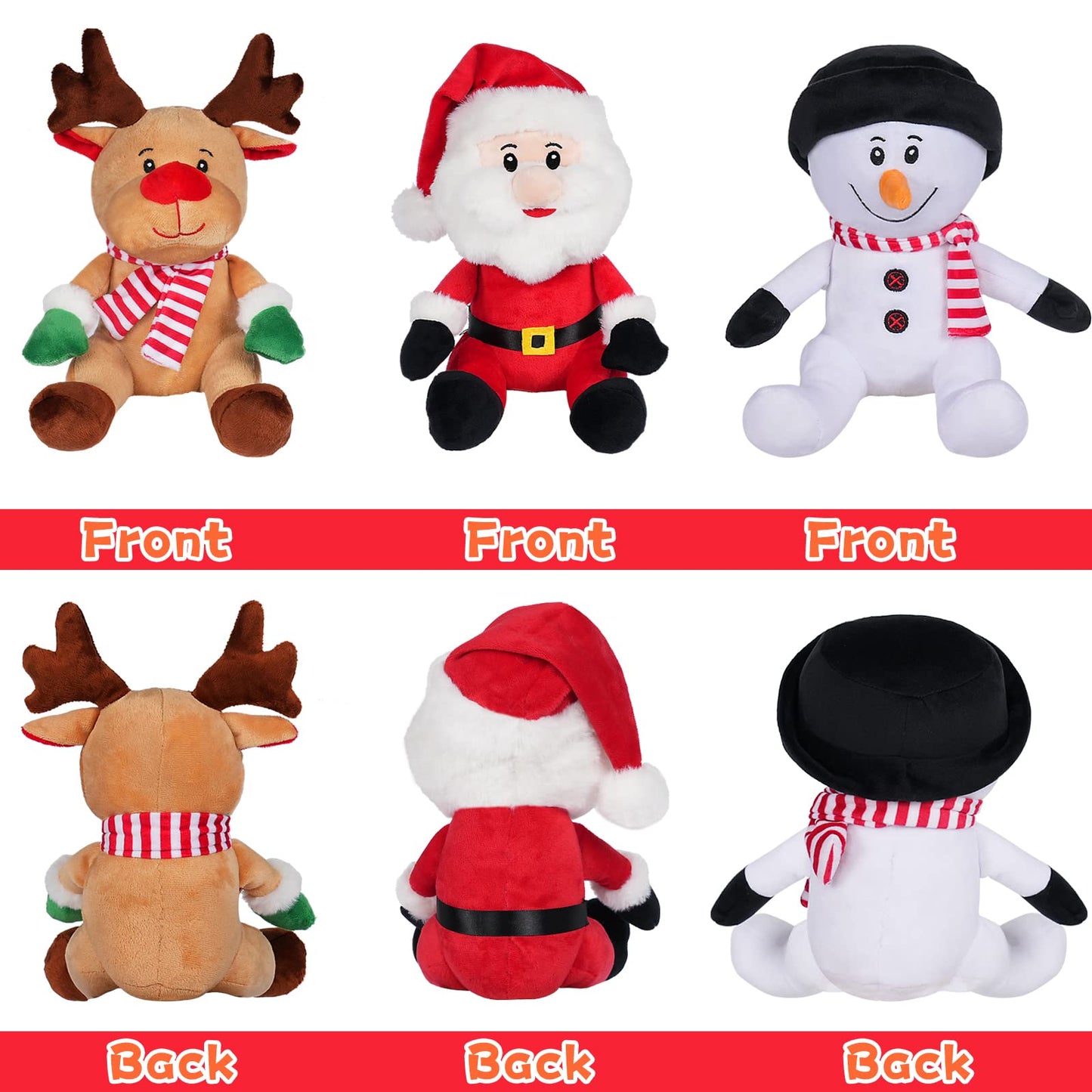 Nleio 9'' Christmas Reindeer Plush, Christmas Stuffed Animals, Christmas Moose Sitting Plush Dolls, Ideal Gift For Kids Baby Tod