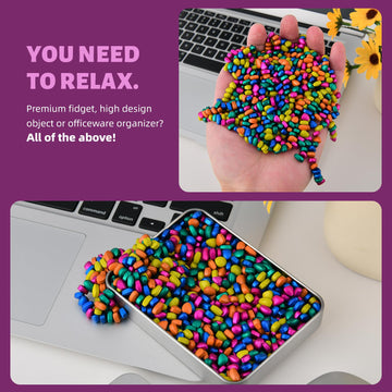UYPEA Ferrite Putty Rocks, More Than 600 Weak Magnetic Smooth Ferrite Pebbles, ADHD Desk Toys for Office and Time-Killer for Adu