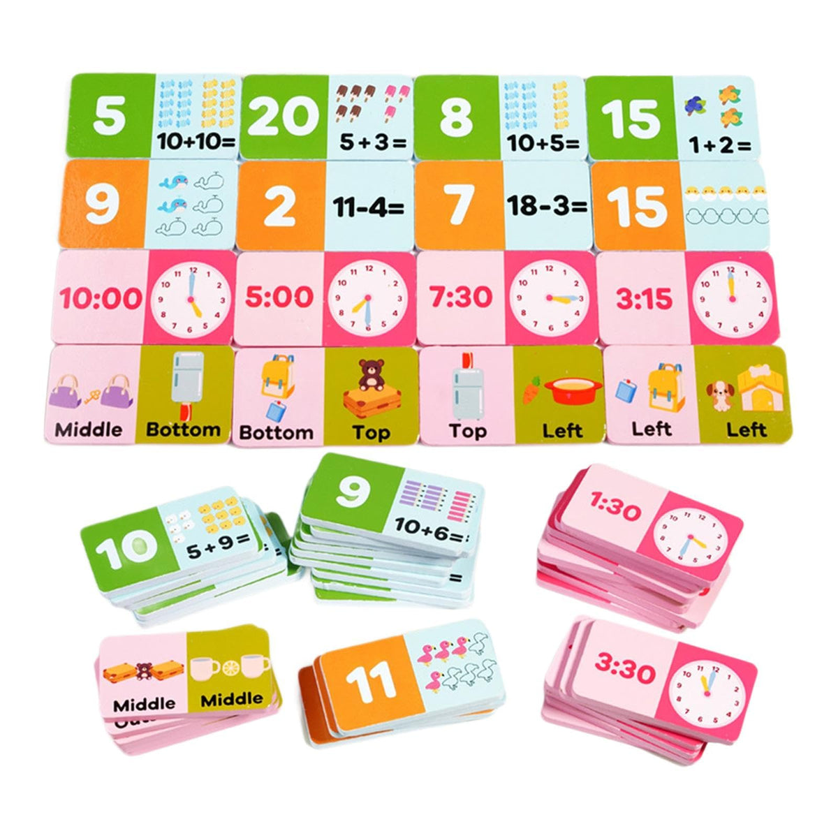 MYADDICTION Math Flash Card Game Educational Toy for Travel Student Ages 3 4 5 Years Old