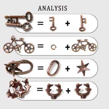 4 Pieces Brain Teaser Puzzles