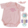 Ekokiz Reborn Baby Dolls Clothes Girl Pink Fashion Doll Clothes Baby Clothes 17-22 Inches Outfit Accessories Set For Lifelike Re