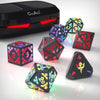 CooAoo Light Up DND Dice Set, Wireless Rechargeable Glowing Dice with Charging Box, 7 PCS Electronic Dice Set, LED RGB Polyhedra