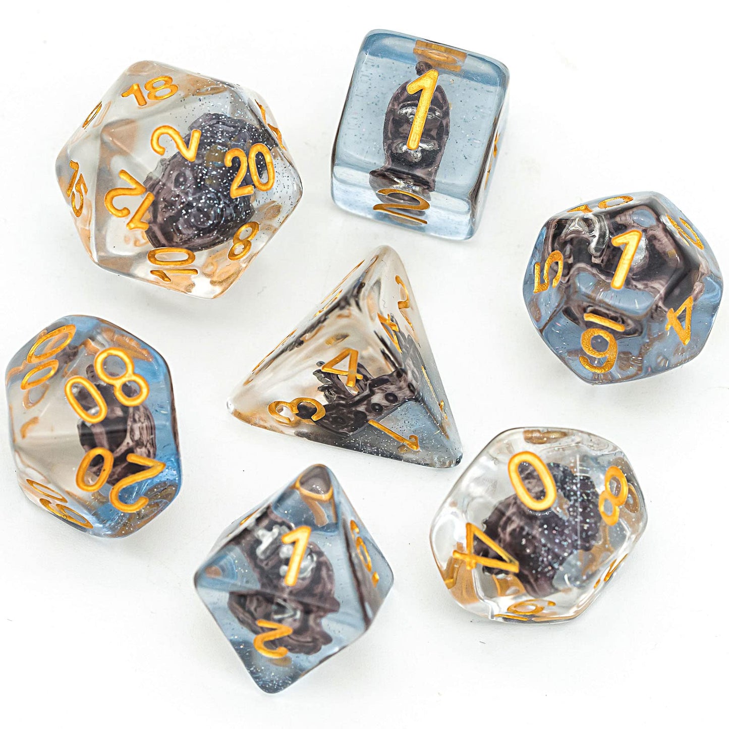 UDIXI Polyhedral DND Dice Set, Resin D&D Dice Filled with Sailboat for Dungeons and Dragons Role Playing Game(RPG),MTG,Pathfinde