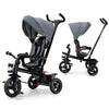BABY JOY 5-in-1 Tricycle for Toddlers, Grey, Adjustable Canopy, EVA Wheels, Removable Push Handle, 38” x 20” x 35”