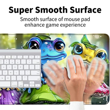 Bfdhgqzc Cute Frogs Mushrooms For Mtg & Tcg Playmat Mouse Pad, 24'''' X 14'''' Game Mat For Mtg/Rpg/Ccg Trading Card Game Playma