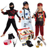 Born Toys 3-in-1 Kids' Dress Up & Pretend Play Set - Kids Pirate Ninja & Astronaut Costumes for Ages 3-7