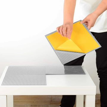 MIMAX Peel-and-Stick Baseplates 8PCS (10''x10''), Toy Building Brick Blocks Base Plates, Self Adhesive Baseplate for All Major B