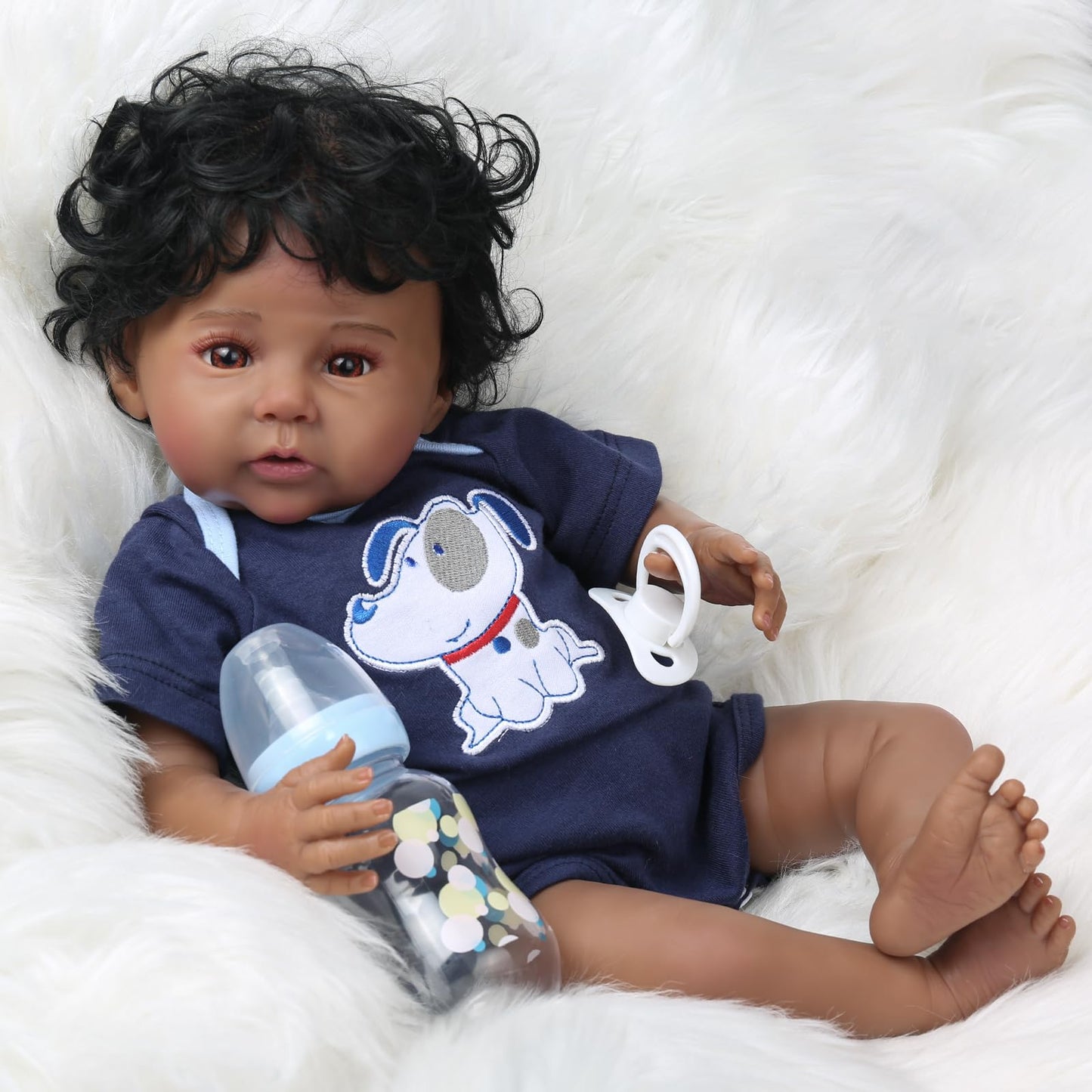 CHAREX 20 Reborn Baby Doll - African American Lifelike Newborn Boy, Weighted Soft Body with Accessories, Perfect Gift for Ages 3+