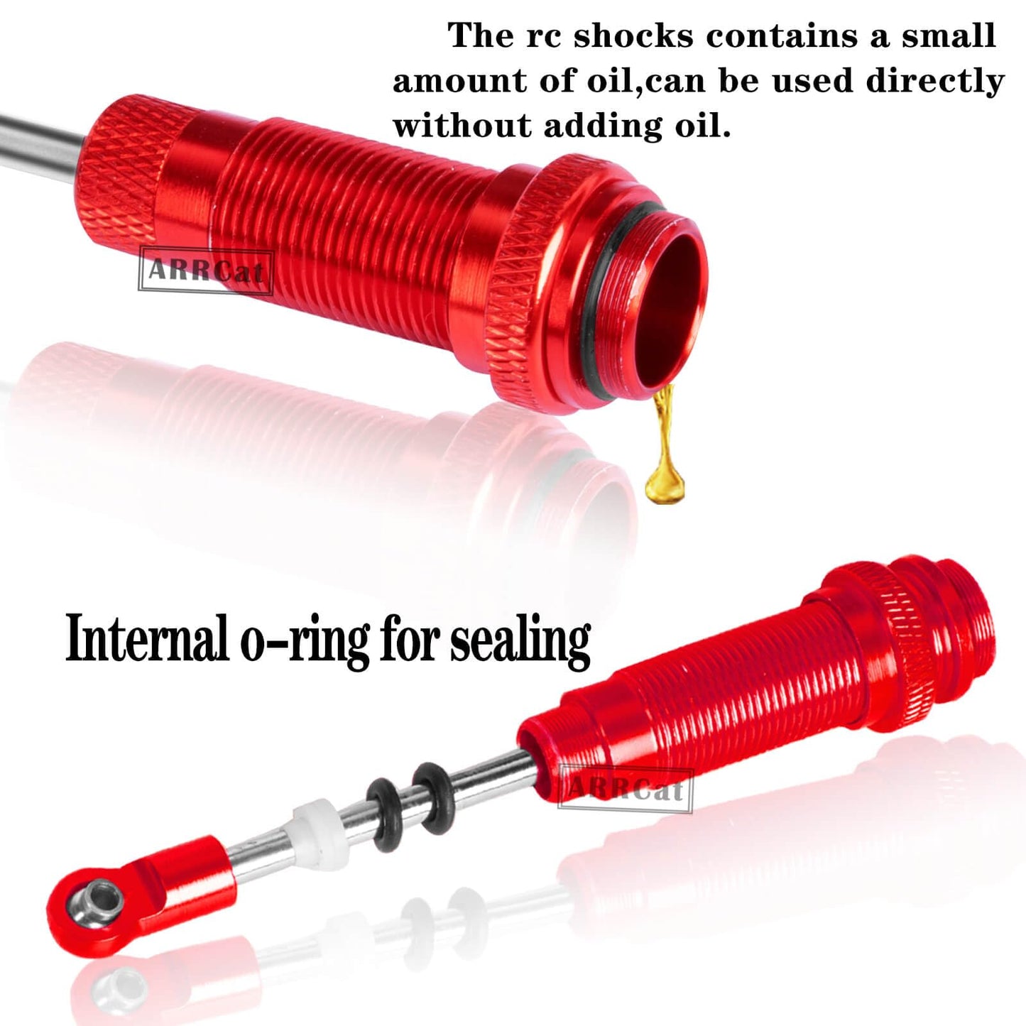 Arrcat Rc Shocks Upgrade Parts For 1/10 Senton 4X4 Granite Vorteks Bigrock Typhon 3S Rc Truck,4Pcs Full Aluminum Front Rear Big