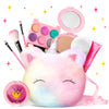 ULOVEME Kids Washable Makeup Kit - Non-Toxic Toy Gift for Girls 4-6, Pink with Rainbow Coin Purse (5.5x5.25in)