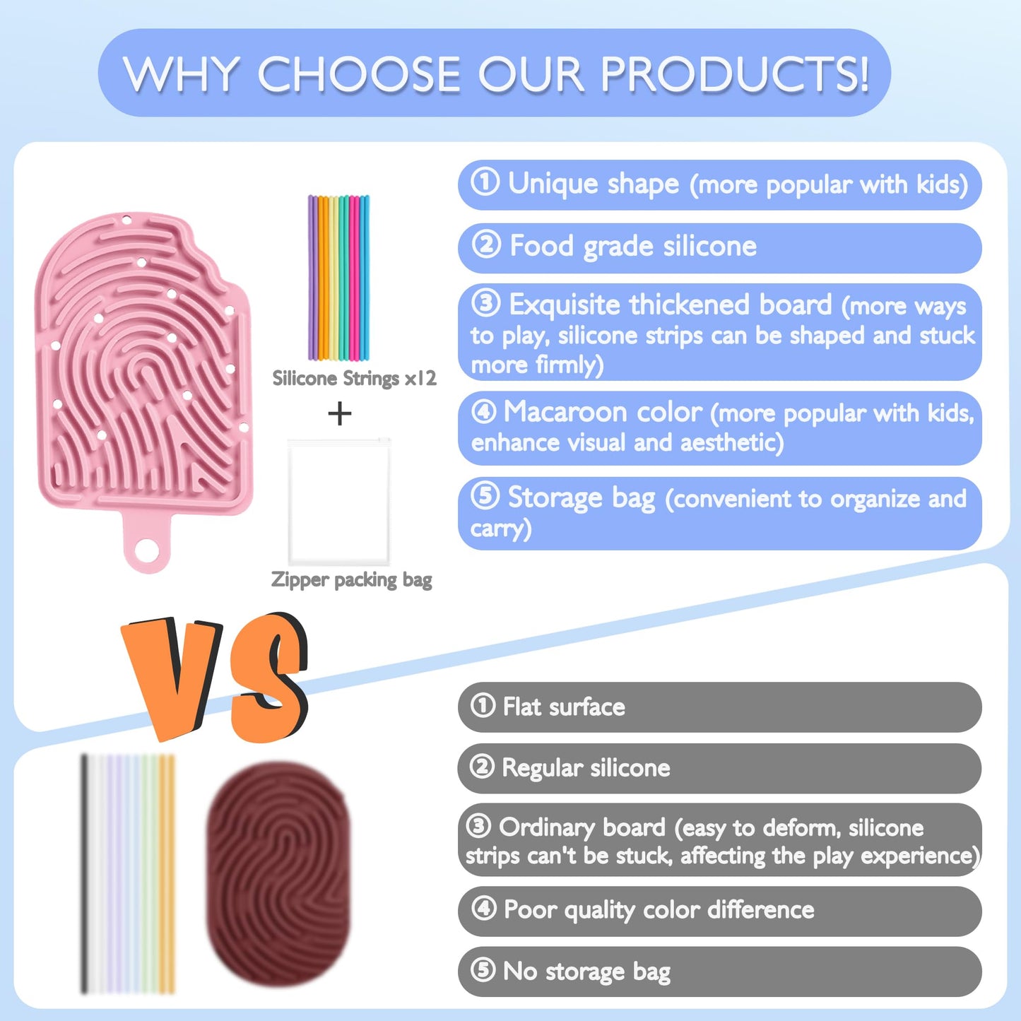 Silicone Sensory Activity Board, Double-Side Fidget Toy For Anxiety, Stress, Adhd, Autism And Calming, Silent, No Mess, Sensory