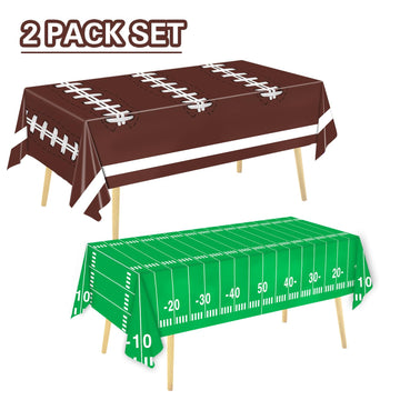 Oigco Football Party Decorations Tablecloth Disposable Plastic Touchdown Table Cover Perfect For Football Birthday Party Decorat