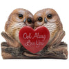 Romantic Owl Always Love You Figurine With Red Heart And Two Decorative Owls On Log For Cute Girl'S Bedroom Decor Statues For Wife & Valentine'S Day Gift Ideas For Girlfriend