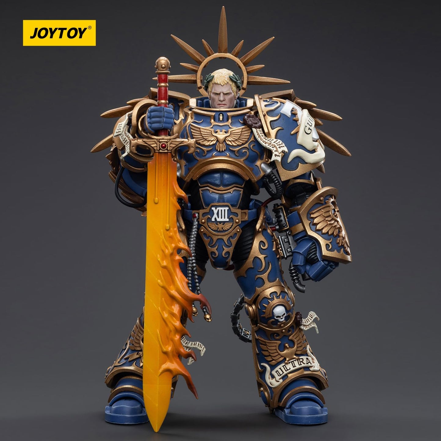 Joytoy Warhammer 40K Ultramarines, Ultramarines Primarch Roboute Guilliman 1/18 Action Figure Model, Dedicated To You Who Love C