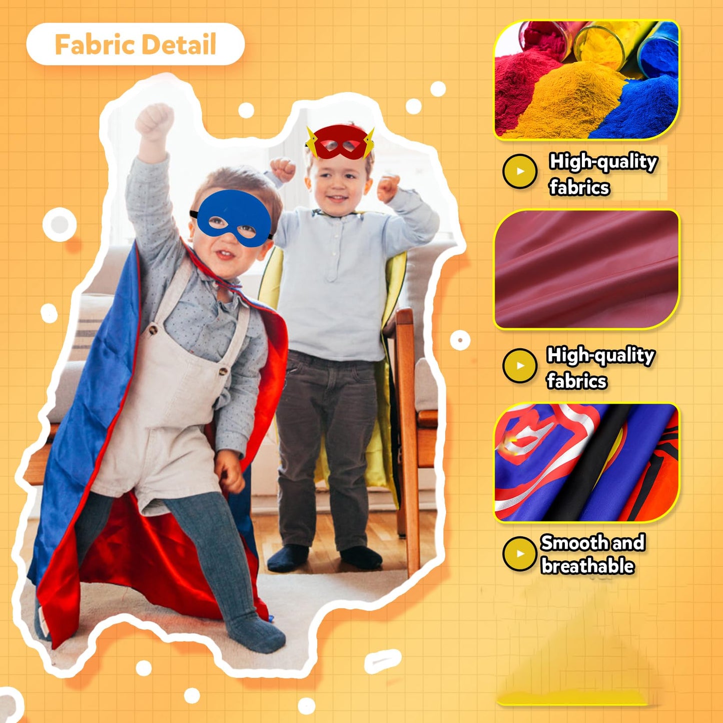 Karazzo Superhero Capes And Masks Kids Costumes Halloween Christmas Cosplay Dress Up For Boys Girls (Blue-4Pcs)
