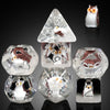 Owl DND Dice, DNDND 7PCS Resin D&D Dice with Velvet Bag for Dungeons and Dragons Role Playing Games and Tabletop Games(Owl