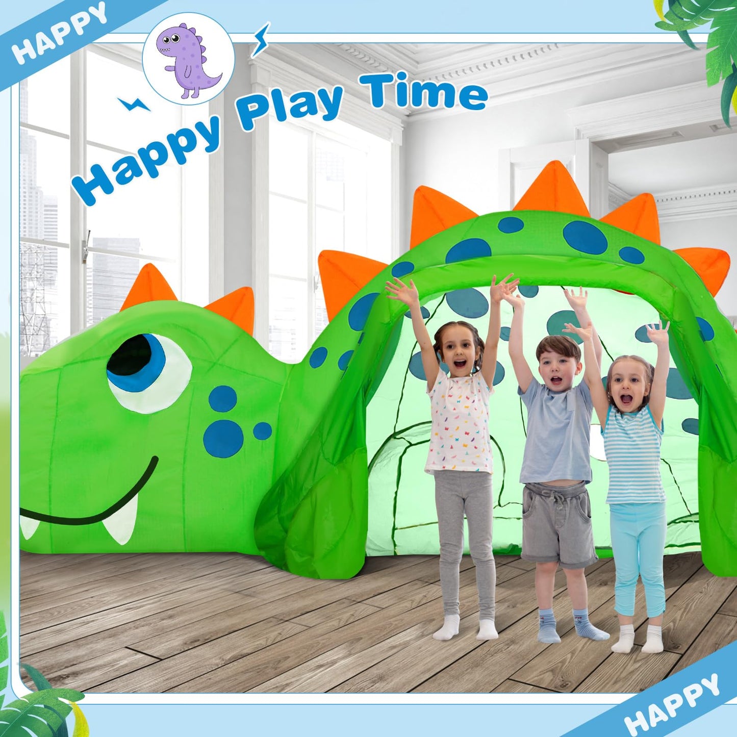 Lemosae Kids Blow Up Tent, Large Air Tent For Kids, Inflatable Kids Blow Up Play Tent, Inflatable Kids Tent Playhouse Sets Up An