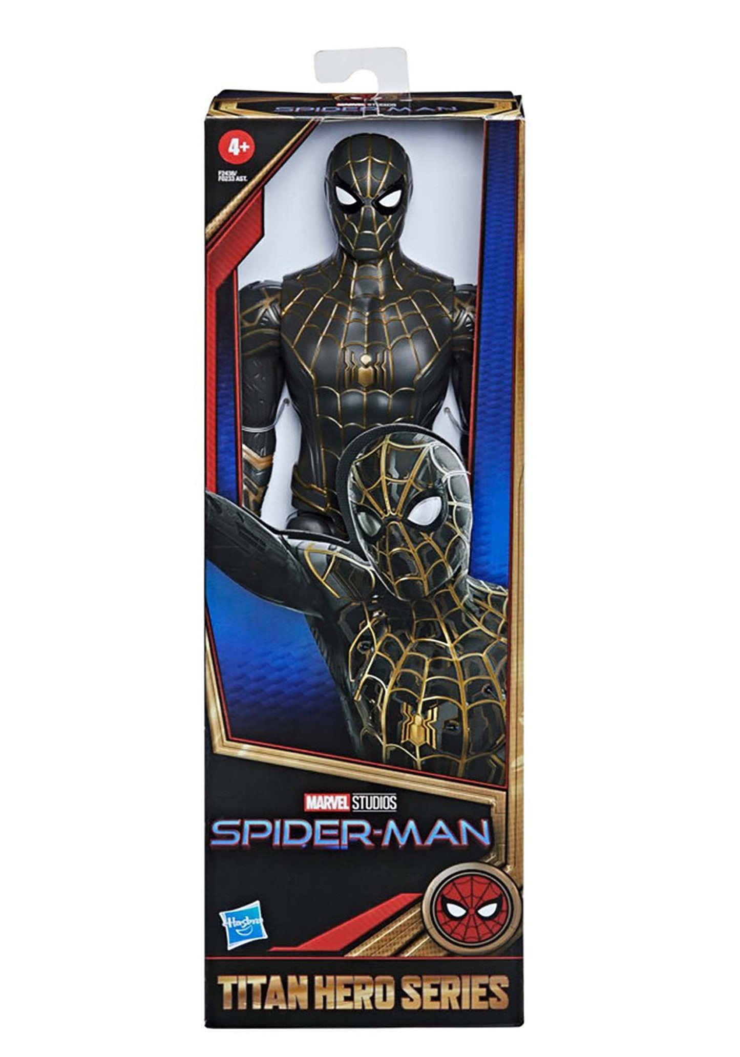 Spider-Man Marvel Titan Hero Series 12-Inch Black And Gold Suit Action Figure Toy, Inspired Movie, For Kids Ages 4 And Up