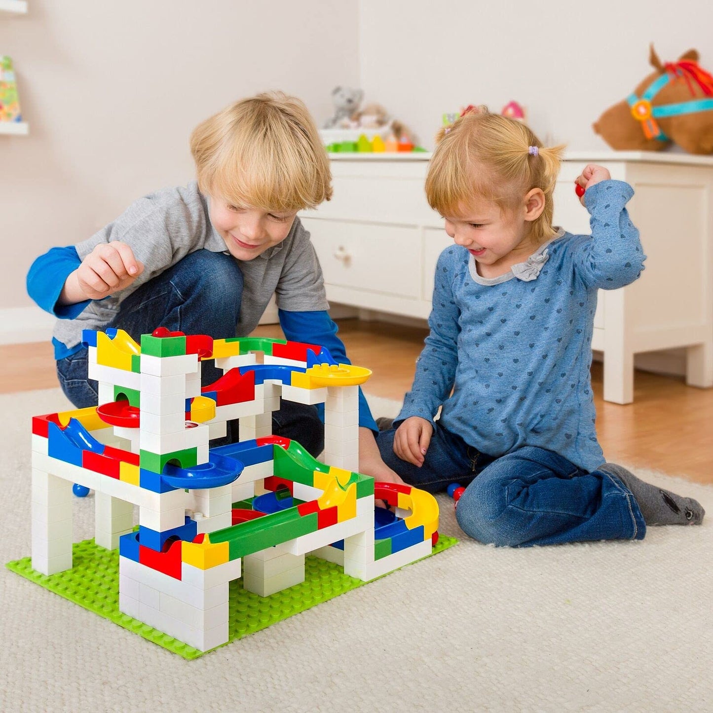 Hubelino Marble Run - 200-Piece Big Building Box - The Original! Made In Germany! - Certified And Award-Winning Marble Run