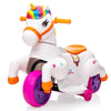 TOBBI Ride on Unicorn Toy - 3-Wheel Electric Motorcycle for Kids, Large Rainbow Plastic Ride-On with Music