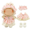 Eayaele Clothes for Labubu - 4PC Set with Shoes for 6.7 Inches Doll enhanced Outfit with Accessories Stylish Clothes for Labubu (NO Doll)(Pink Plaid)