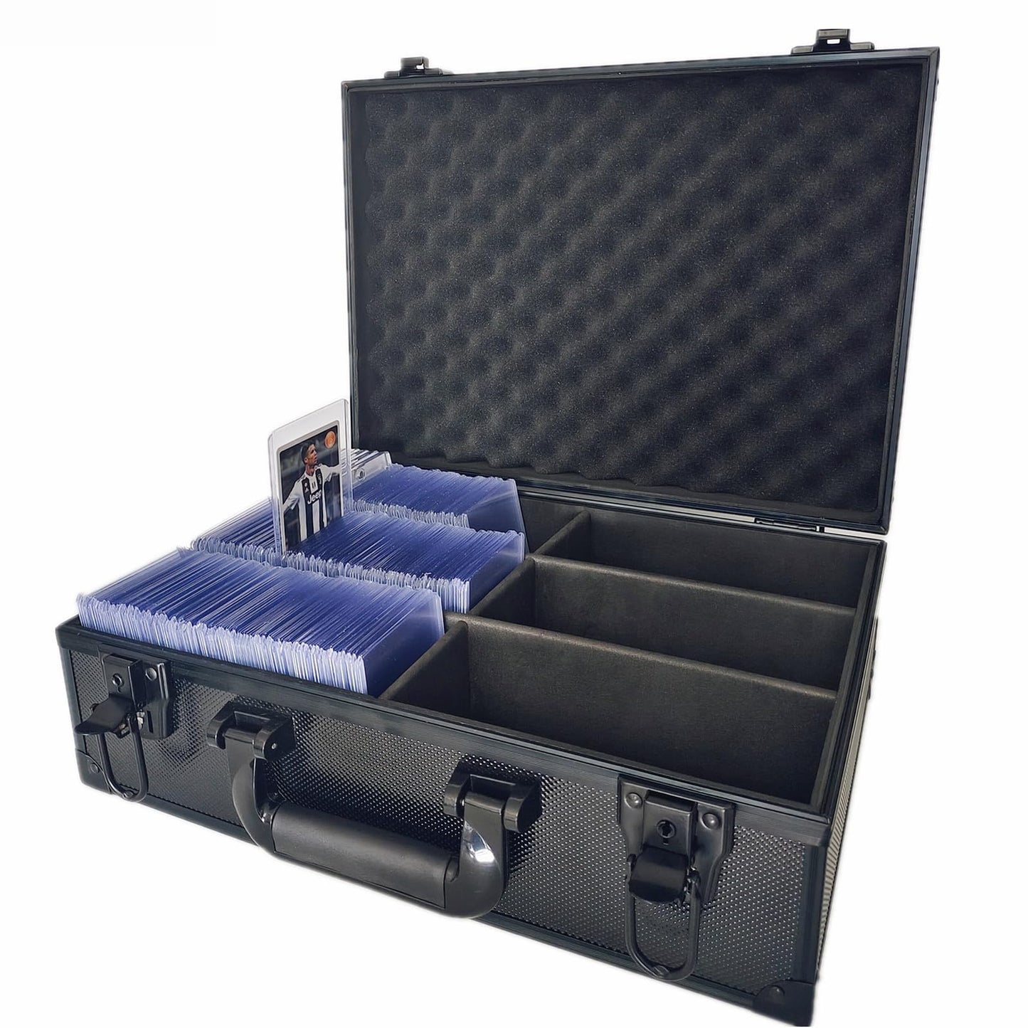 Wutonmu Toploaders Storage Box Hold 600+ 35Pt 3''X4'' Standard Toploaders, Hard Aluminum Alloy Top Loader Storage Case, Trading