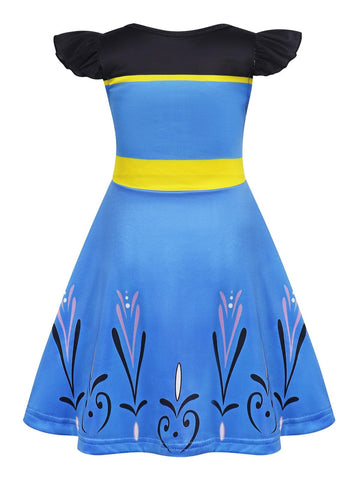 Sukyfecde Princess Costume For Toddler Girls Halloween Dress Up Birthday Outfits Pretend Play Dresses Size 7-8 Blue