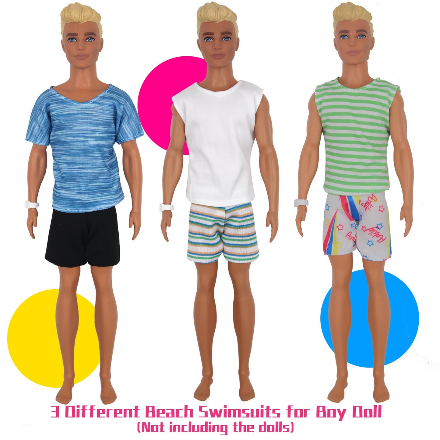 Ztweden 42Pcs Doll Clothes And Swimming Accessories For 12 Inch Boy And Girl Dolls Includes Bikini Swim Suit Swim Trunks Skatebo