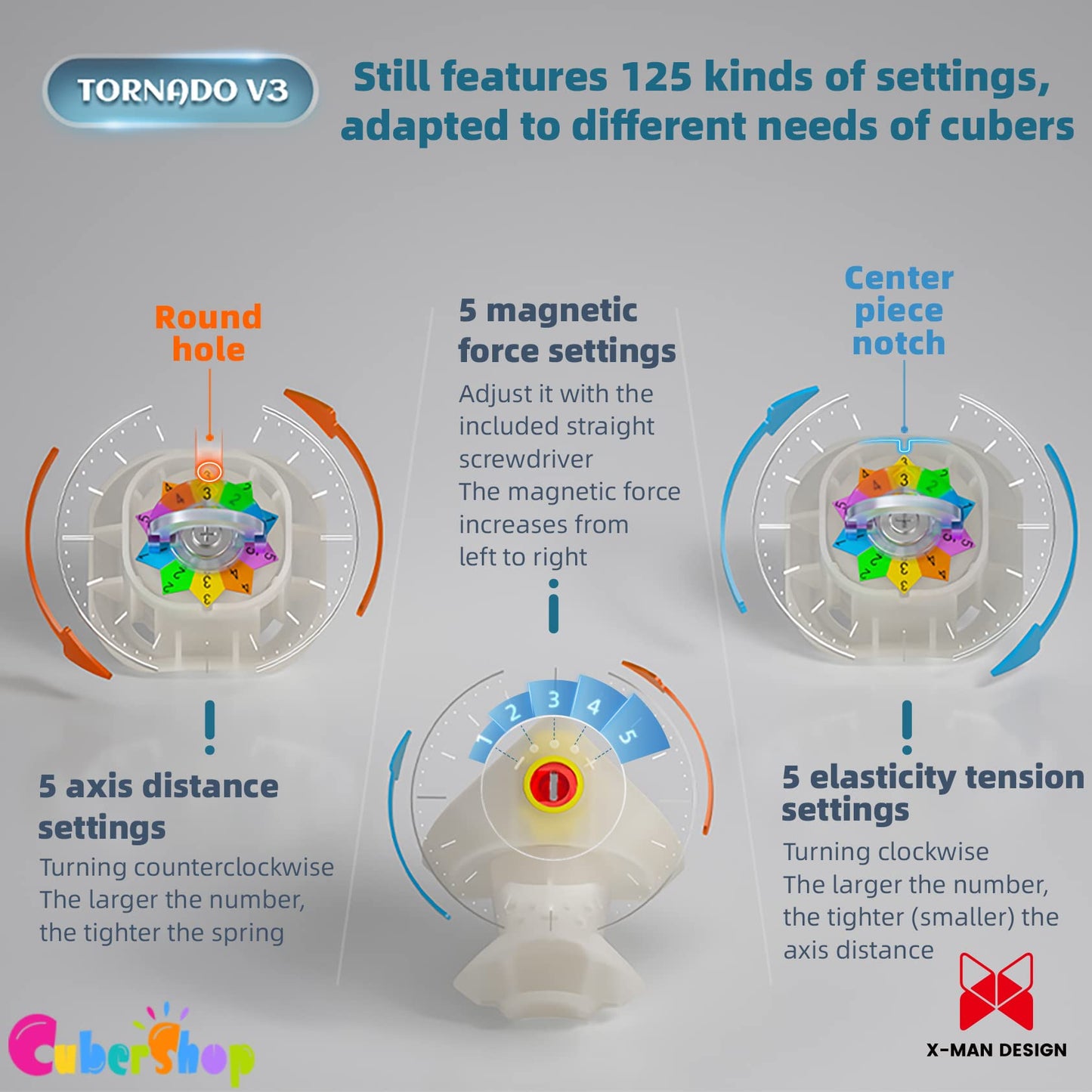 CuberShop QY X Man Tornado V3 M (Pioneer, MagLev Ver.), 2022 New 3x3 Magnetic Speed Cube, Best Version of The Tornado V3 Series,