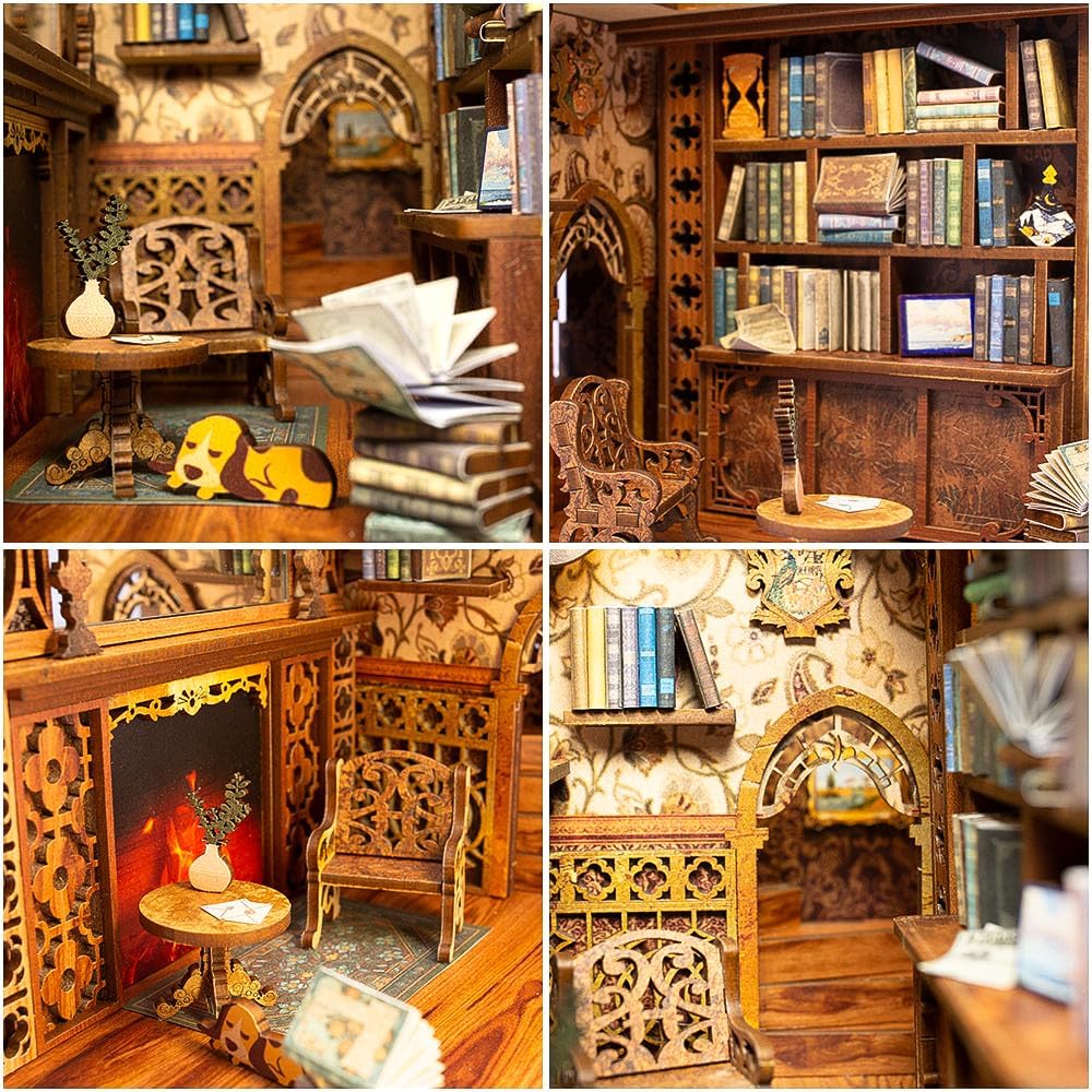 Fsolis Diy Book Nook Kit, Diy Dollhouse Miniature Kit Diy Home Decor Bookshelf Decorative Books Eternal Bookstore Bookshelf Insert Miniature House Kit Book Nook Kits For Adults (Ys05)