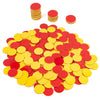 Stochastic Box Round Math Counters,Plastic Two Color Counter Yellow Red 200 Pcs, Educational Toys To Help Kids Learn