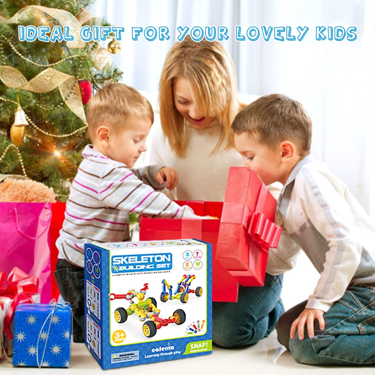 Caferria Kids Building Kit Stem Toys, 110 Pcs Educational Construction Engineering Building Blocks Diy Learning Set For Ages 3-10 Year Old Boys Girls, Best Gift For Children Creative Games Fun Play