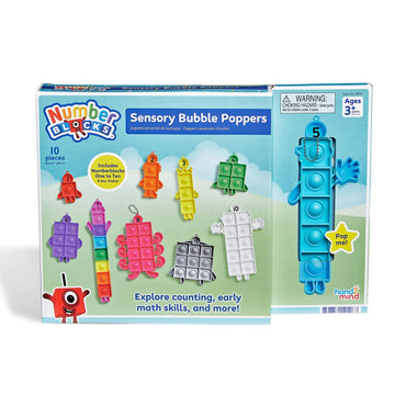 Hand2Mind Numberblocks Sensory Bubble Poppers, Push Pop Fidget Toys, Keychains For Kids, Counting Math Manipulatives, Calm Down
