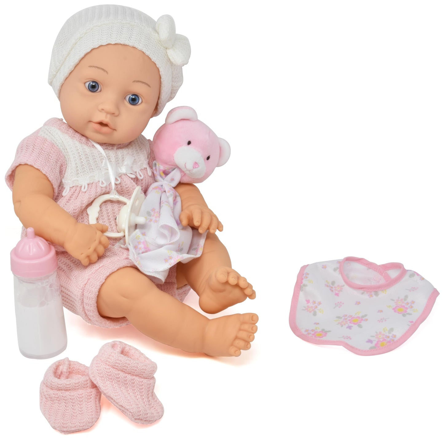 Gift Boutique Realistic 16' Baby Girl Doll With Accessories Pacifier Magic Bottle Bib Blanket Removable Clothes Lifelike Newborn Baby Doll Deluxe Gift Set For Girls Toddlers