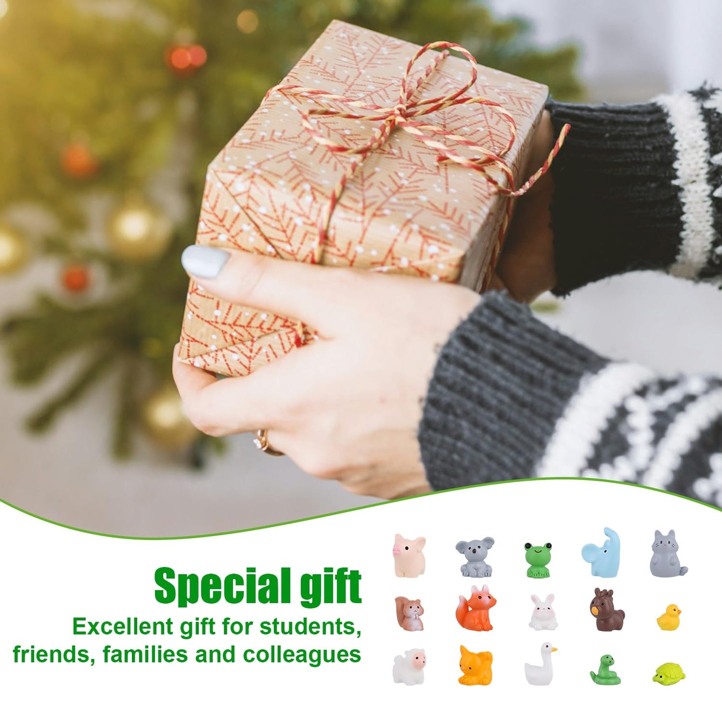 Nqeuepn 30Pcs Mini Resin Animals Set, 15 Styles Tiny Resin Animals Mini Resin Figures Miniature Garden Decor Mini Animals Figures For Diy Crafts Miniature Landscape Dollhouse Decoration